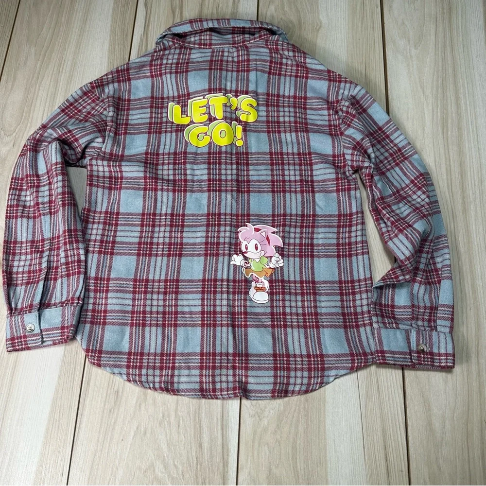 Sonic The Hedgehog‎ Girl  Kids Flannel Size 7/8 New